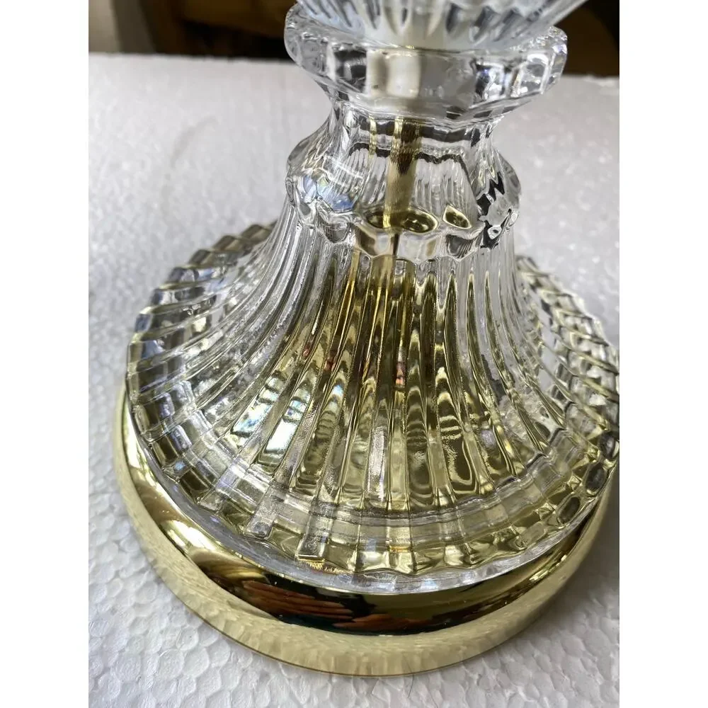 vintage cut-glass or crystal table lamp Hollywood Regency or Neoclassical styles